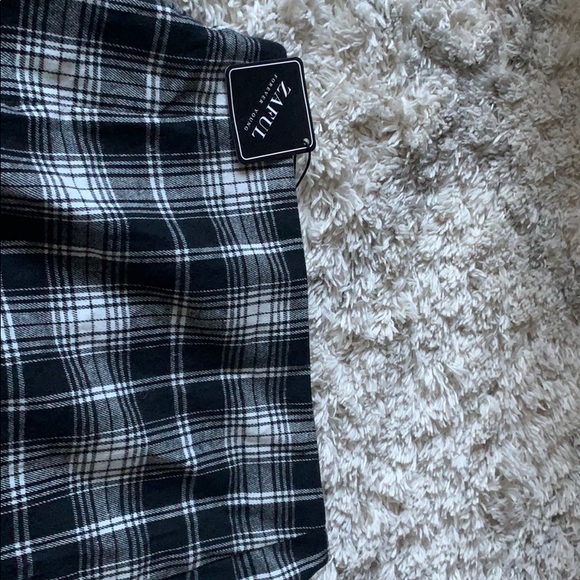 black and white plaid tight mini skirt - Picture 3 of 5